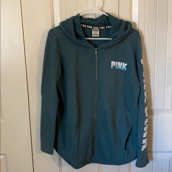 PINK Victoria's Secret Tops - Blue green hoodie